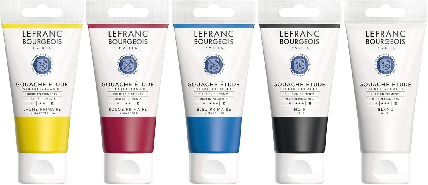رنگ گواش لفرانک بورژوا و 301241، مجموعه رنگ های اصلی 5 تیوپی، 80 میلی لیتر رنگ در هر تیوب، رنگ های قوی، مقاوم در برابر نور و مات با قوام خامه ای یکنواخت رنگ گواش لفرانک بورژوا و 301241، مجموعه رنگ های اصلی 5 تیوپی، 80 میلی لیتر رنگ در هر تیوب، رنگ های قوی، مقاوم در برابر نور و مات با قوام خامه ای یکنواخت