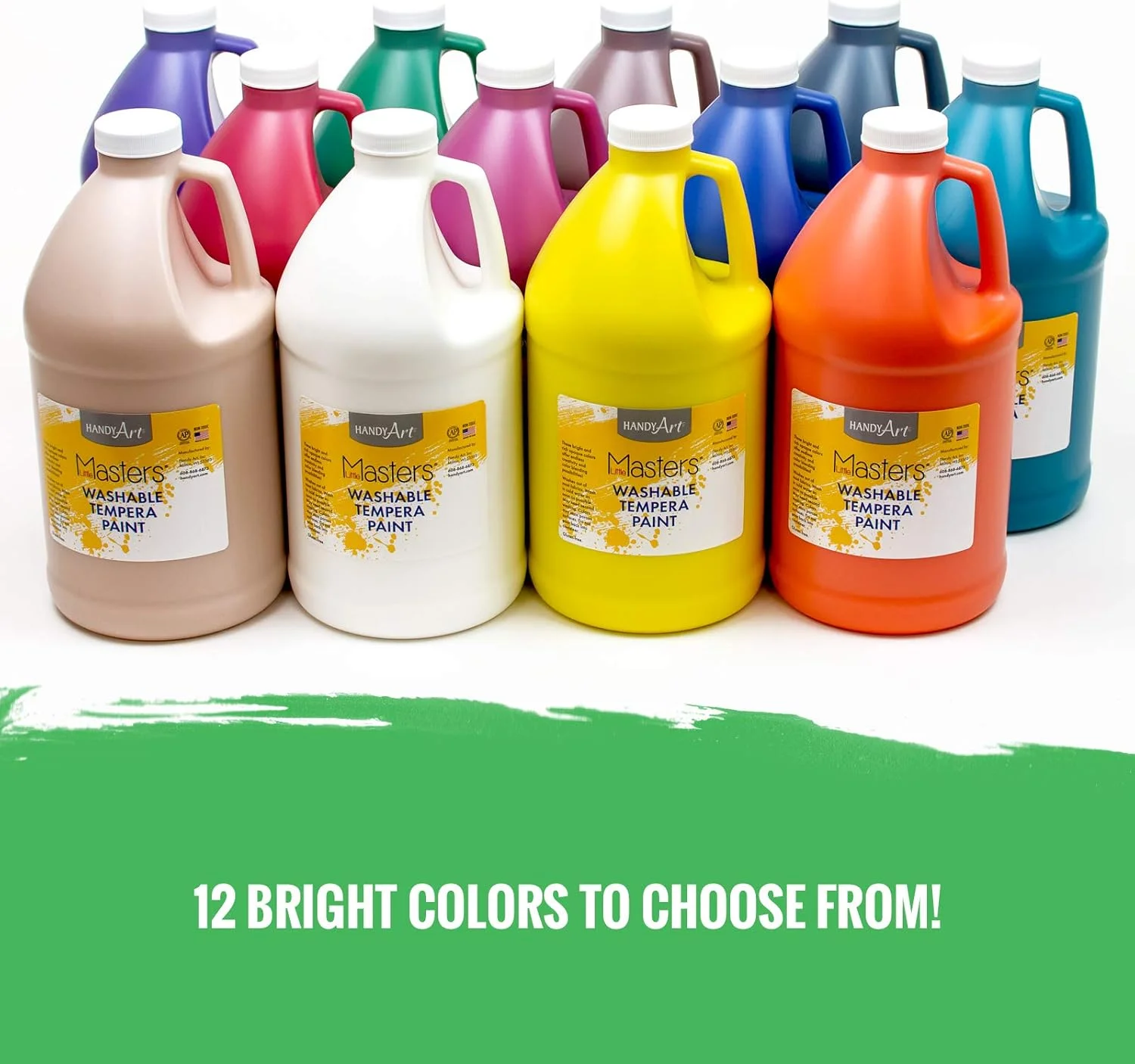 رنگ تمپرا قابل شستشو هندی آرت Little Masters، 1.89 لیتر (بسته 1 عددی)، سفید رنگ تمپرا قابل شستشو هندی آرت Little Masters، 1.89 لیتر (بسته 1 عددی)، سفید