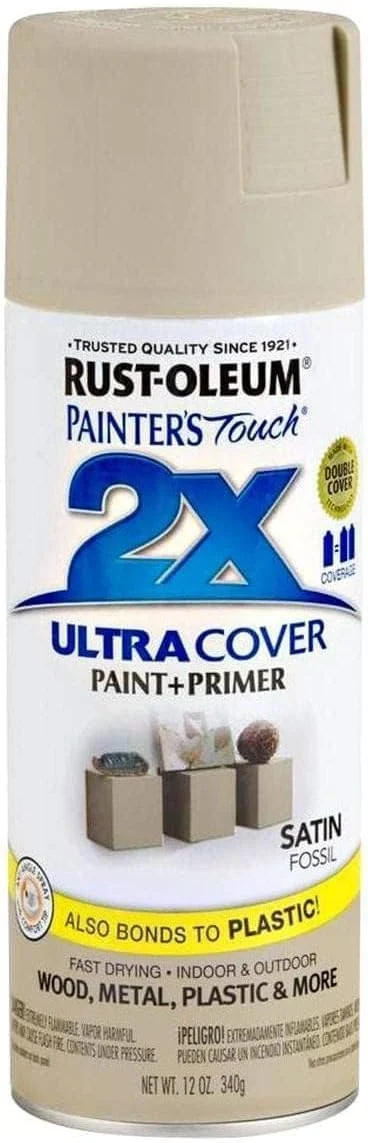 رنگ و پرایمر Rust-Oleum Painter's Touch 2X Ultra Cover، بژ فسیلی ساتن، 340 گرم، 116754 رنگ و پرایمر Rust-Oleum Painter's Touch 2X Ultra Cover، بژ فسیلی ساتن، 340 گرم، 116754
