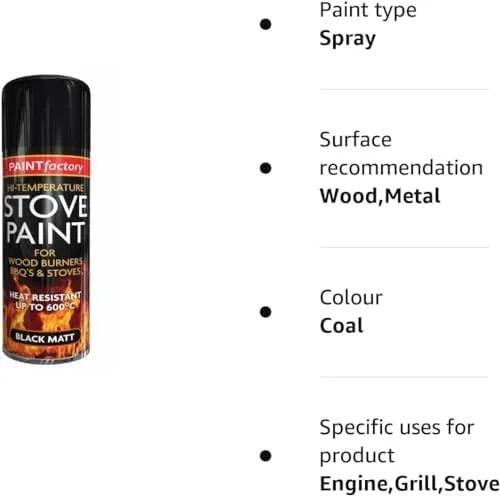 اسپری رنگ مشکی مات مقاوم در برابر حرارت بسیار بالای الیز راپید مناسب برای سطوح فلزی در معرض حرارت مانند باربیکیو، اجاق گاز، موتور و اگزوز تا دمای 650 درجه سانتیگراد، 400 میلی لیتر اسپری رنگ مشکی مات مقاوم در برابر حرارت بسیار بالای الیز راپید مناسب برای سطوح فلزی در معرض حرارت مانند باربیکیو، اجاق گاز، موتور و اگزوز تا دمای 650 درجه سانتیگراد، 400 میلی لیتر