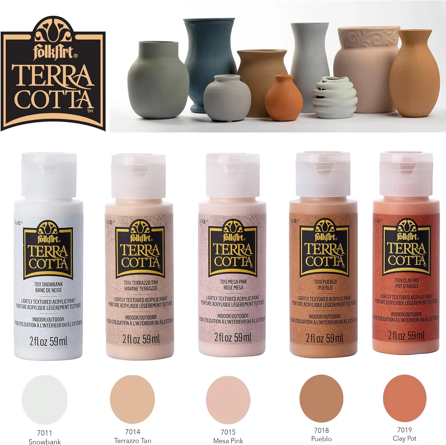 مجموعه رنگ اکریلیک سفالی FolkArt، مجموعه 5 عددی رنگ های مات متنوع 2 fl oz ضروری برای نقاشی، طراحی و لوازم هنری، رنگ اکریلیک صنایع دستی DIY برای کودکان و بزرگسالان، 44506 مجموعه رنگ اکریلیک سفالی FolkArt، مجموعه 5 عددی رنگ های مات متنوع 2 fl oz ضروری برای نقاشی، طراحی و لوازم هنری، رنگ اکریلیک صنایع دستی DIY برای کودکان و بزرگسالان، 44506