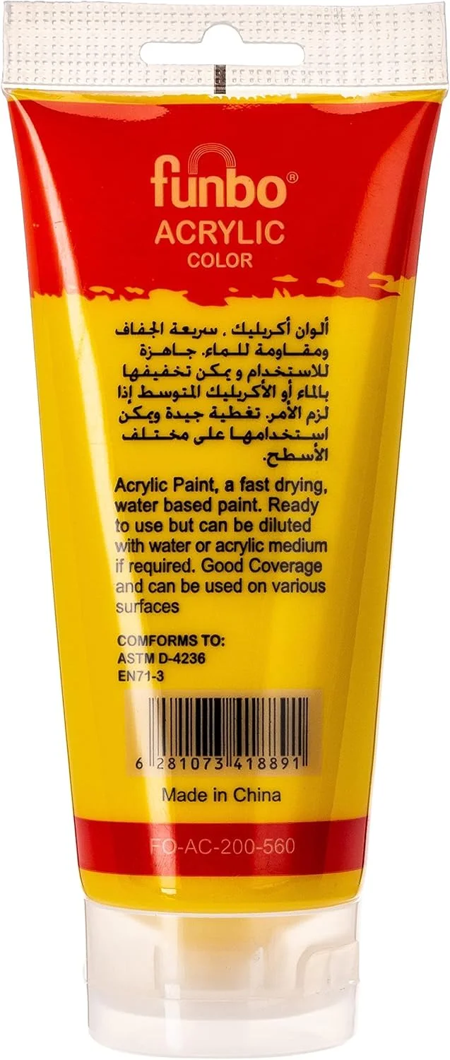 تیوب رنگ اکریلیک فانبو (200 میلی لیتر، زرد اصلی 560) تیوب رنگ اکریلیک فانبو (200 میلی لیتر، زرد اصلی 560)