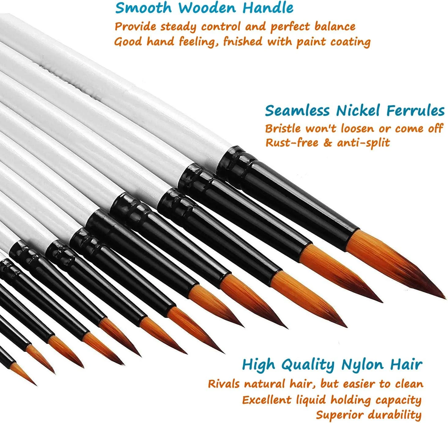 ست قلم موی رنگ اکریلیک، 12 عدد قلم موی هنرمندی حرفه ای با نوک گرد برای نقاشی اکریلیک، آبرنگ، رنگ روغن، هنر صورت و بدن، طراحی ناخن، صنایع دستی، بوم، سنگ، کفش، مدل مینیاتوری و جزئیات دقیق ست قلم موی رنگ اکریلیک، 12 عدد قلم موی هنرمندی حرفه ای با نوک گرد برای نقاشی اکریلیک، آبرنگ، رنگ روغن، هنر صورت و بدن، طراحی ناخن، صنایع دستی، بوم، سنگ، کفش، مدل مینیاتوری و جزئیات دقیق
