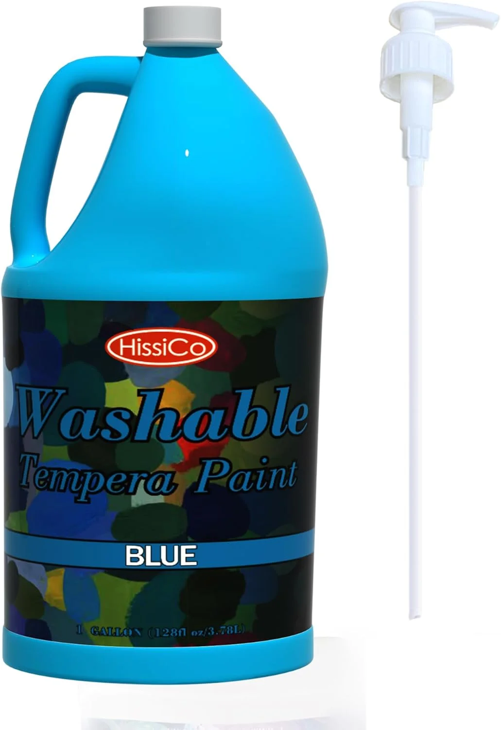 رنگ انگشتی تمپرا قابل شستشو HissiCo برای کودکان، آبی (3785 میلی لیتر/ 1 گالن)، رنگ پوستر مایع، رنگ غیر سمی کودکان با رنگ های فلورسنت، اکلیلی، متالیک و نئون برای نقاشی با انگشت، نقاشان مبتدی و...