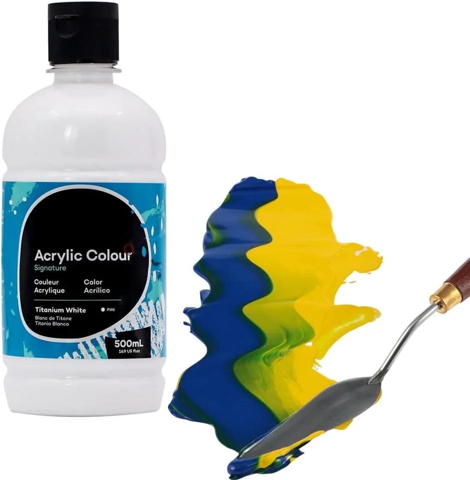 رنگ اکریلیک سفید آزونه، ضد آب، پوشش دهی بالا، خشک شدن سریع، برای نقاشی روی بوم، چوب، پارچه، چرم، دیوار، رنگ عروسک گچی در استودیو هنری، پرداخت نیمه مات (سفید تیتانیوم 500 میلی لیتر) رنگ اکریلیک سفید آزونه، ضد آب، پوشش دهی بالا، خشک شدن سریع، برای نقاشی روی بوم، چوب، پارچه، چرم، دیوار، رنگ عروسک گچی در استودیو هنری، پرداخت نیمه مات (سفید تیتانیوم 500 میلی لیتر)