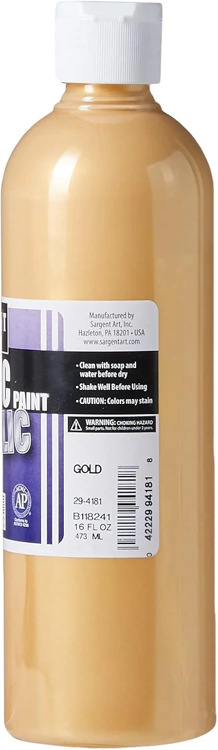 مجموعه رنگ اکریلیک متالیک 6 عددی Sargent Art 29-4106، 16oz مجموعه رنگ اکریلیک متالیک 6 عددی Sargent Art 29-4106، 16oz