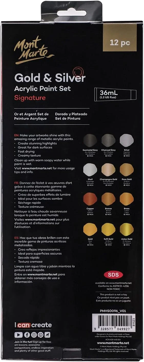 ست رنگ طلایی مونت مارته سری PMHS0096 - ست 12 عددی 36 میلی لیتری ست رنگ طلایی مونت مارته سری PMHS0096 - ست 12 عددی 36 میلی لیتری