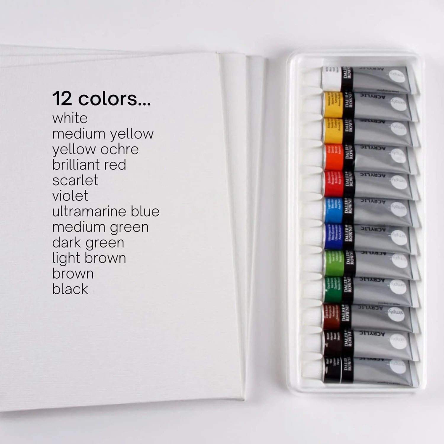 مجموعه رنگ اکریلیک سیمپلی دالر رونی - 12 تیوب رنگ اکریلیک برای هنرمندان دانشجو در تمام سنین - رنگ های اکریلیک صاف و پر جنب و جوش - رنگ های اکریلیک 12 میلی لیتری برای بوم، کاغذ و موارد دیگر مجموعه رنگ اکریلیک سیمپلی دالر رونی - 12 تیوب رنگ اکریلیک برای هنرمندان دانشجو در تمام سنین - رنگ های اکریلیک صاف و پر جنب و جوش - رنگ های اکریلیک 12 میلی لیتری برای بوم، کاغذ و موارد دیگر