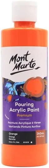 رنگ اکریلیک پورینگ پریمیوم مونت مارته، 240 میلی لیتر (8.11 اونس)، نارنجی، رنگ اکریلیک از قبل مخلوط شده، مناسب برای انواع سطوح از جمله بوم کشیده شده، چوب، MDF و خاک رس خشک شونده در هوا. رنگ اکریلیک پورینگ پریمیوم مونت مارته، 240 میلی لیتر (8.11 اونس)، نارنجی، رنگ اکریلیک از قبل مخلوط شده، مناسب برای انواع سطوح از جمله بوم کشیده شده، چوب، MDF و خاک رس خشک شونده در هوا.