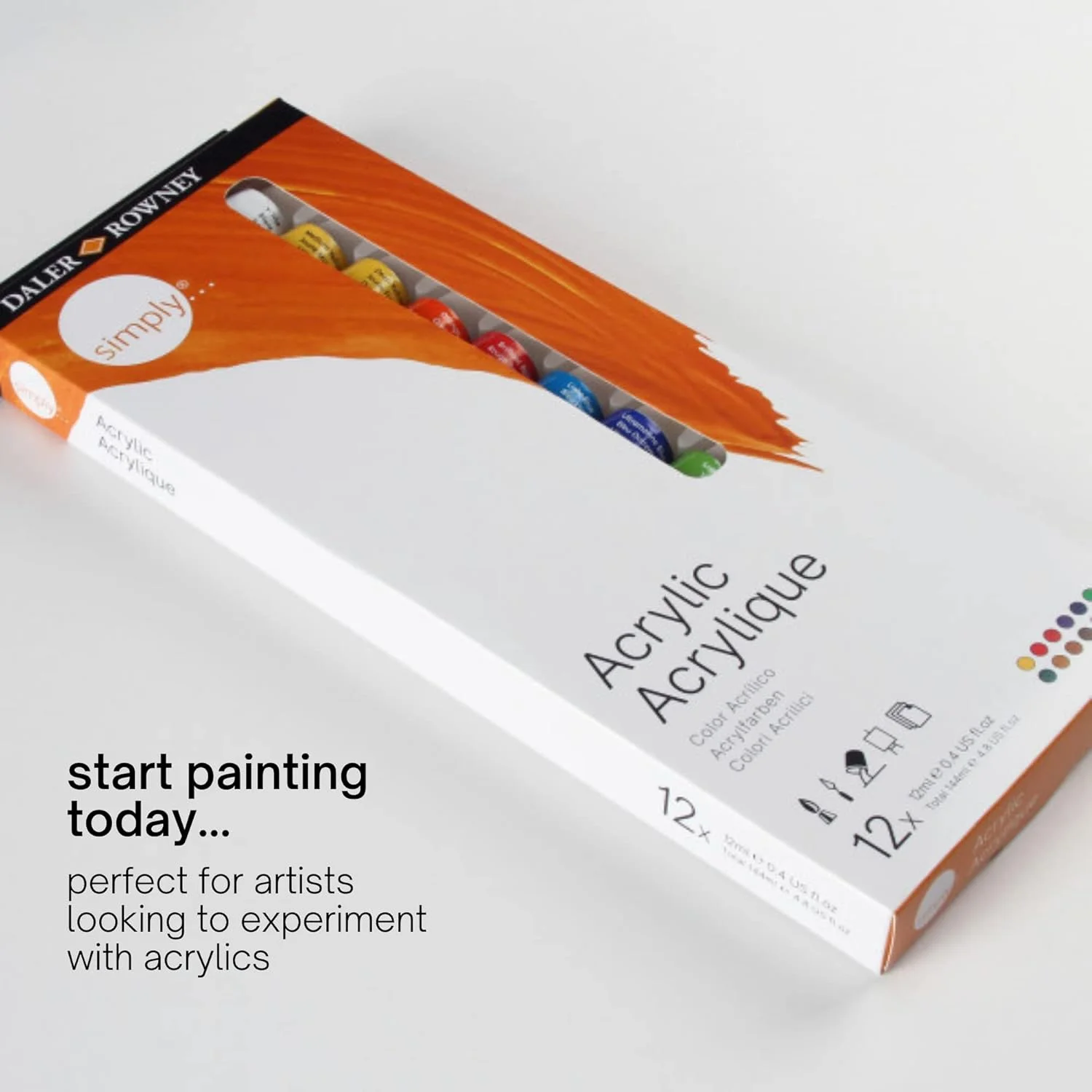 مجموعه رنگ اکریلیک سیمپلی دالر رونی - 12 تیوب رنگ اکریلیک برای هنرمندان دانشجو در تمام سنین - رنگ های اکریلیک صاف و پر جنب و جوش - رنگ های اکریلیک 12 میلی لیتری برای بوم، کاغذ و موارد دیگر مجموعه رنگ اکریلیک سیمپلی دالر رونی - 12 تیوب رنگ اکریلیک برای هنرمندان دانشجو در تمام سنین - رنگ های اکریلیک صاف و پر جنب و جوش - رنگ های اکریلیک 12 میلی لیتری برای بوم، کاغذ و موارد دیگر