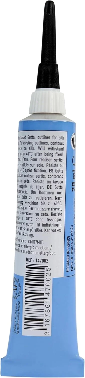 پبئو ستاسیلک گوتا 147-002 - رنگ پایه آبی برای ابریشم (20 میلی لیتر)، رنگ های متنوع، سفید