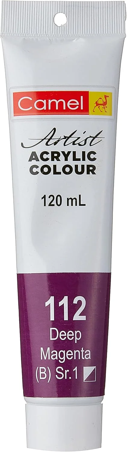 رنگ اکریلیک هنرمند شتر 120 میلی لیتر، ماژنتا تیره 112 سری 1