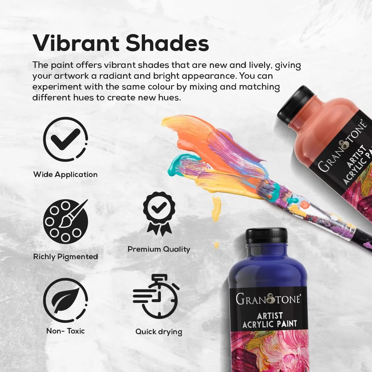 رنگ اکریلیک GRANOTONE، 500 میلی لیتر، رنگ هنری و صنایع دستی، رنگ DIY، رنگدانه غنی، رنگ بدون ترک برای بوم، چوب، چرم، سفال، فلز (گیلاسی) رنگ اکریلیک GRANOTONE، 500 میلی لیتر، رنگ هنری و صنایع دستی، رنگ DIY، رنگدانه غنی، رنگ بدون ترک برای بوم، چوب، چرم، سفال، فلز (گیلاسی)