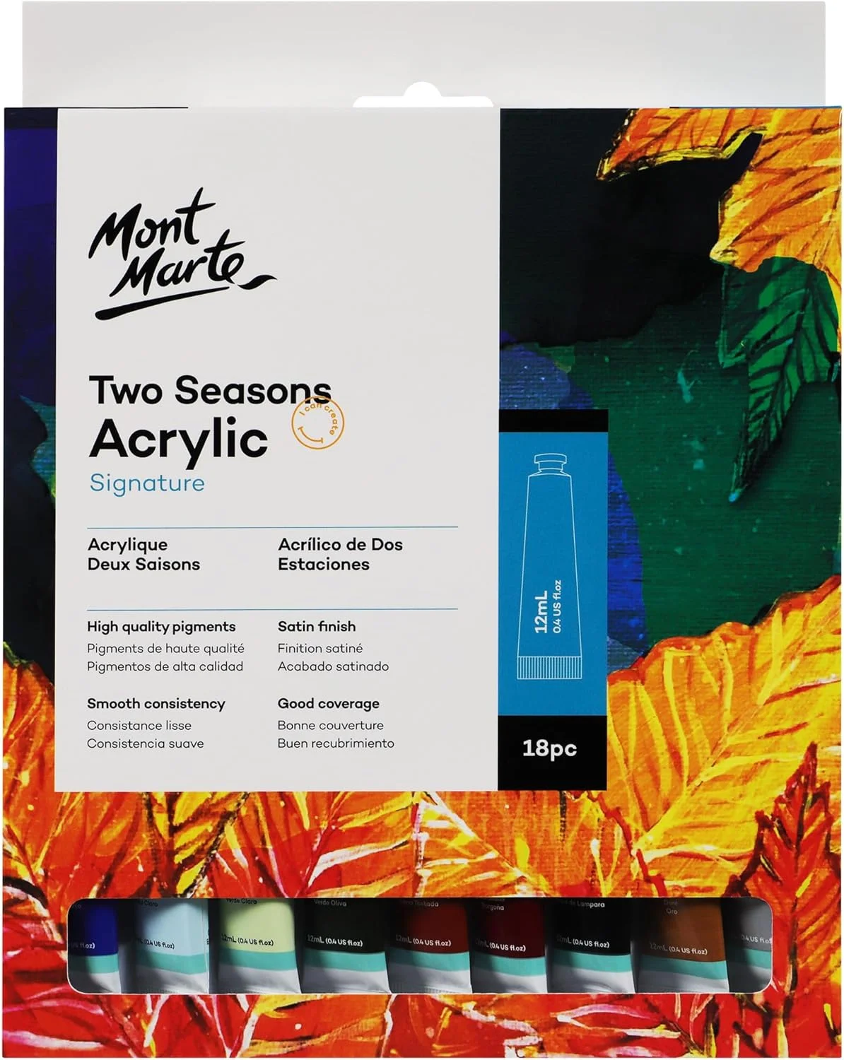 ست رنگ اکریلیک 18 عددی 12 میلی لیتری