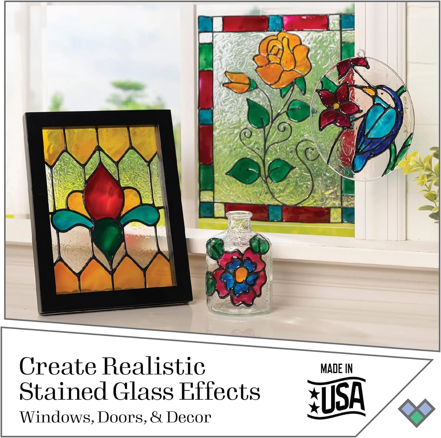 ست رنگ ویترای 8 تکه Gallery Glass با رنگ های جواهری، مناسب برای هنر و صنایع دستی DIY، ایده آل برای مبتدیان و هنرمندان ست رنگ ویترای 8 تکه Gallery Glass با رنگ های جواهری، مناسب برای هنر و صنایع دستی DIY، ایده آل برای مبتدیان و هنرمندان