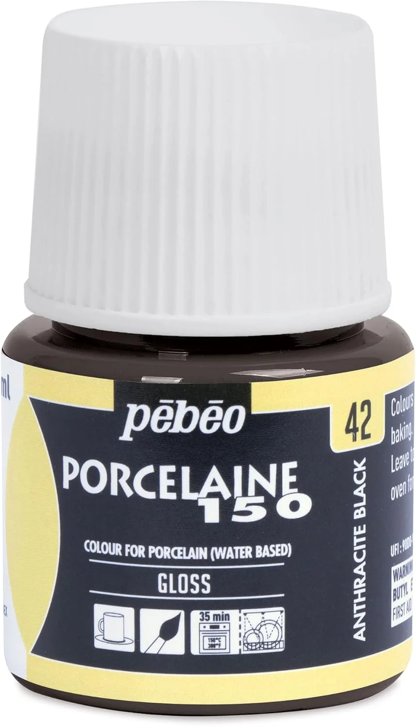 رنگ سرامیک پبئو Porcelaine 150 - رنگ براق پایه آب، بطری 45 میلی لیتری - مشکی آنتراسیت رنگ سرامیک پبئو Porcelaine 150 - رنگ براق پایه آب، بطری 45 میلی لیتری - مشکی آنتراسیت