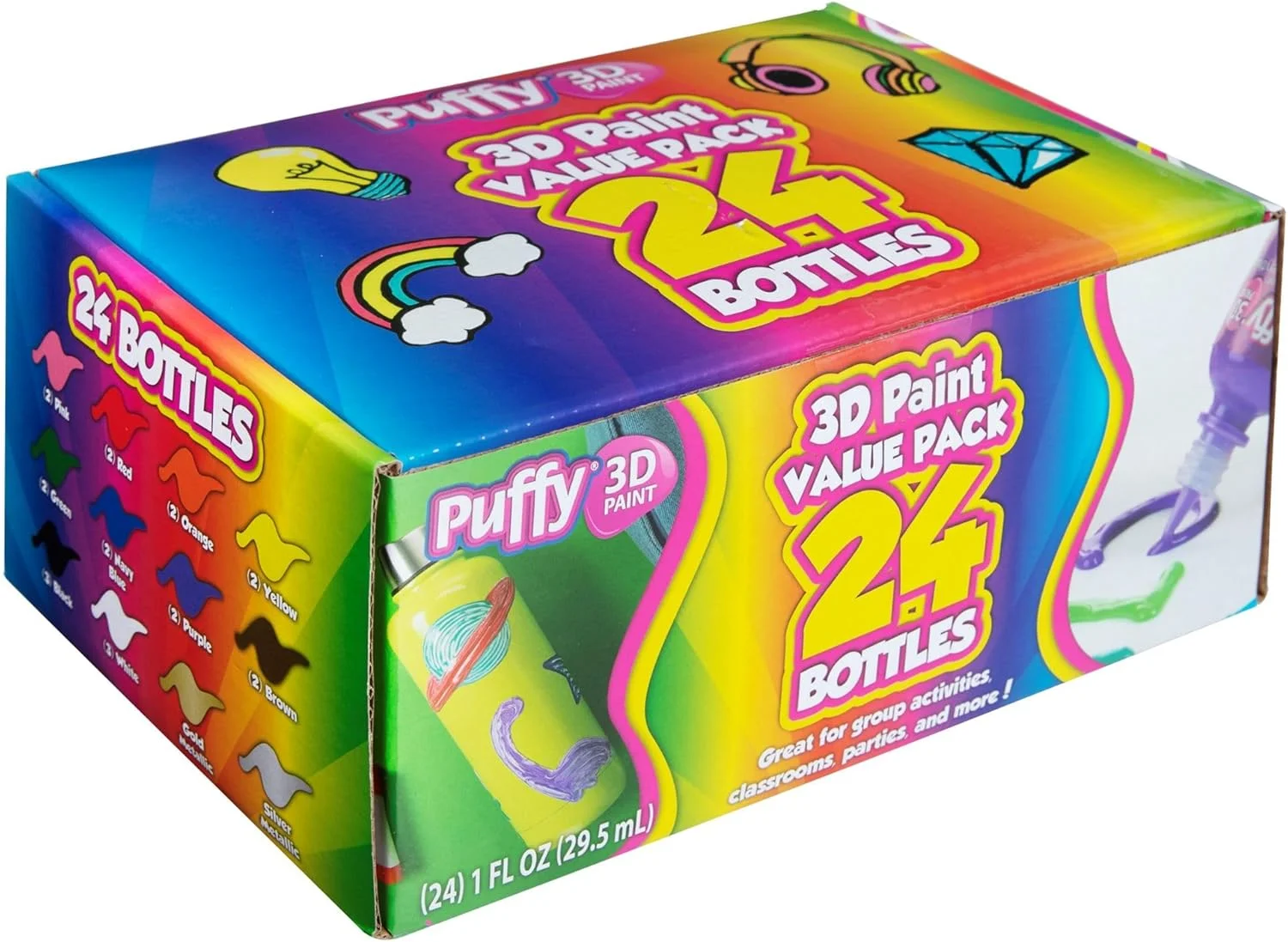 خرید عمده پافی - مجموعه ۲۴ عددی رنگ پافی با کیفیت عالی و غیر سمی سه بعدی. ایمن برای کودکان، عالی برای پروژه های مدرسه، ماندگار روی پارچه، بوم، چوب، شیشه و سایر سطوح صنایع دستی خرید عمده پافی - مجموعه ۲۴ عددی رنگ پافی با کیفیت عالی و غیر سمی سه بعدی. ایمن برای کودکان، عالی برای پروژه های مدرسه، ماندگار روی پارچه، بوم، چوب، شیشه و سایر سطوح صنایع دستی