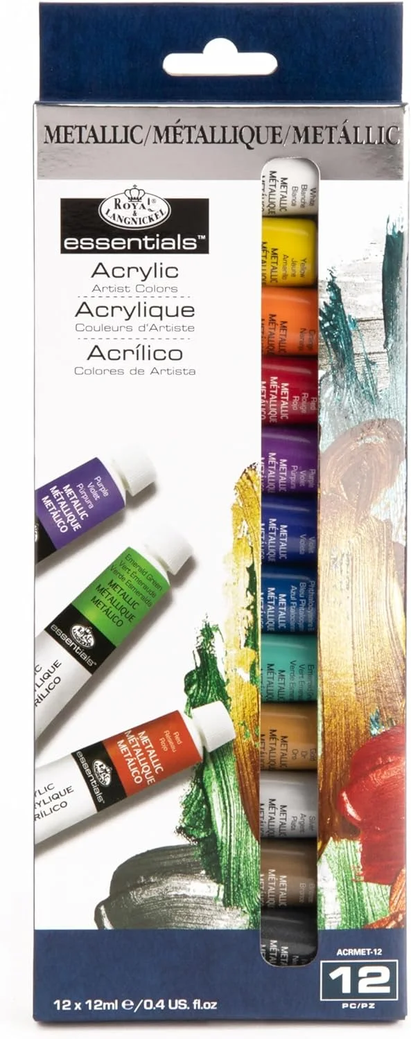 Royal & Langnickel Essentials 12ml Acrylic Paints- Metallic Colors- 12pk Royal & Langnickel Essentials 12ml Acrylic Paints- Metallic Colors- 12pk