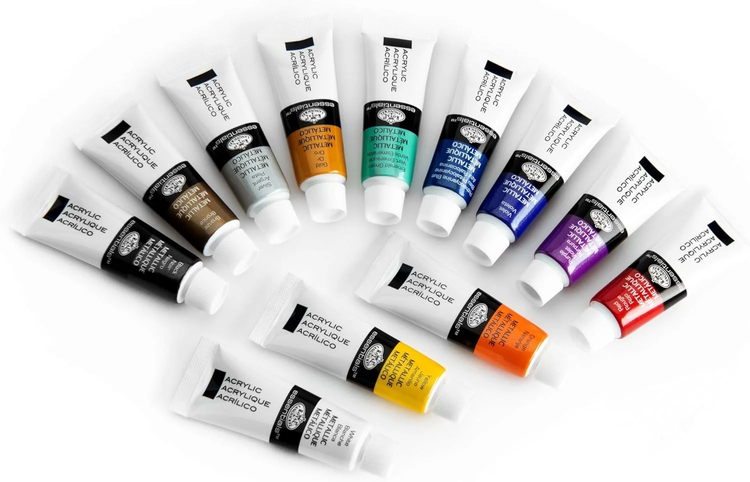 Royal & Langnickel Essentials 12ml Acrylic Paints- Metallic Colors- 12pk Royal & Langnickel Essentials 12ml Acrylic Paints- Metallic Colors- 12pk