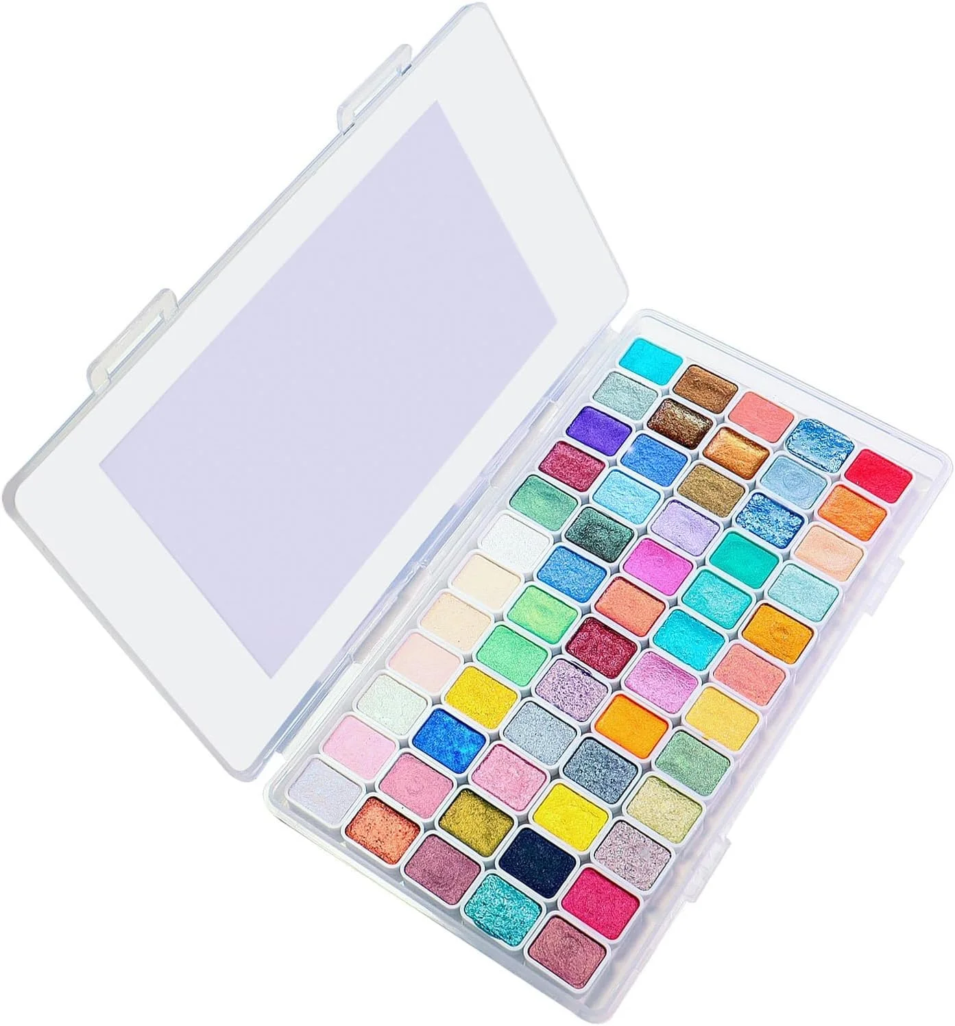 مجموعه رنگ آبرنگ 60 رنگ - رنگدانه های براق و متالیک درخشان در جعبه قابل حمل، ترکیب صاف برای هنرمندان و مبتدیان (لوازم هنری با ماندگاری طولانی) مجموعه رنگ آبرنگ 60 رنگ - رنگدانه های براق و متالیک درخشان در جعبه قابل حمل، ترکیب صاف برای هنرمندان و مبتدیان (لوازم هنری با ماندگاری طولانی)