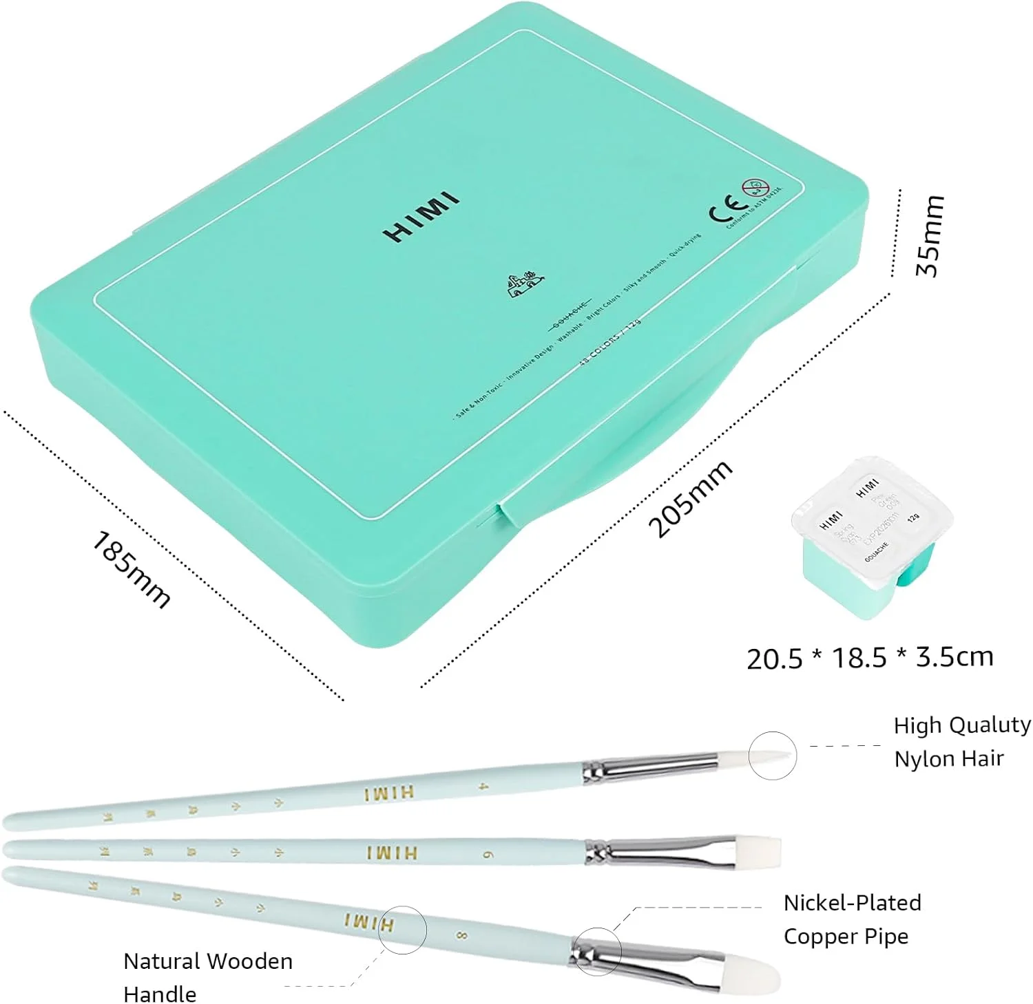 مجموعه رنگ گواش ژله ای دوقلو HIMI، 48 رنگ x 12 میلی لیتر با 3 قلم مو و یک پالت، غیر سمی، رنگ گواش ژله ای برای بوم و کاغذ آبرنگ - ایده آل برای مبتدیان، دانش آموزان، هنرمندان مجموعه رنگ گواش ژله ای دوقلو HIMI، 48 رنگ x 12 میلی لیتر با 3 قلم مو و یک پالت، غیر سمی، رنگ گواش ژله ای برای بوم و کاغذ آبرنگ - ایده آل برای مبتدیان، دانش آموزان، هنرمندان