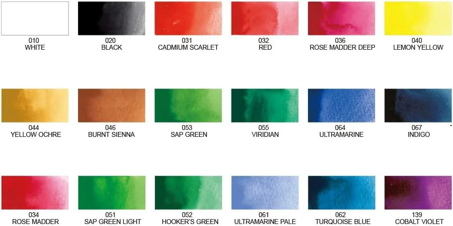 مجموعه رنگ آبرنگ 18 رنگ Kuretake GANSAI TAMBI، لوازم هنری با کیفیت حرفه ای برای نقاشی و طراحی بزرگسالان، غیر سمی، ساخت ژاپن مجموعه رنگ آبرنگ 18 رنگ Kuretake GANSAI TAMBI، لوازم هنری با کیفیت حرفه ای برای نقاشی و طراحی بزرگسالان، غیر سمی، ساخت ژاپن