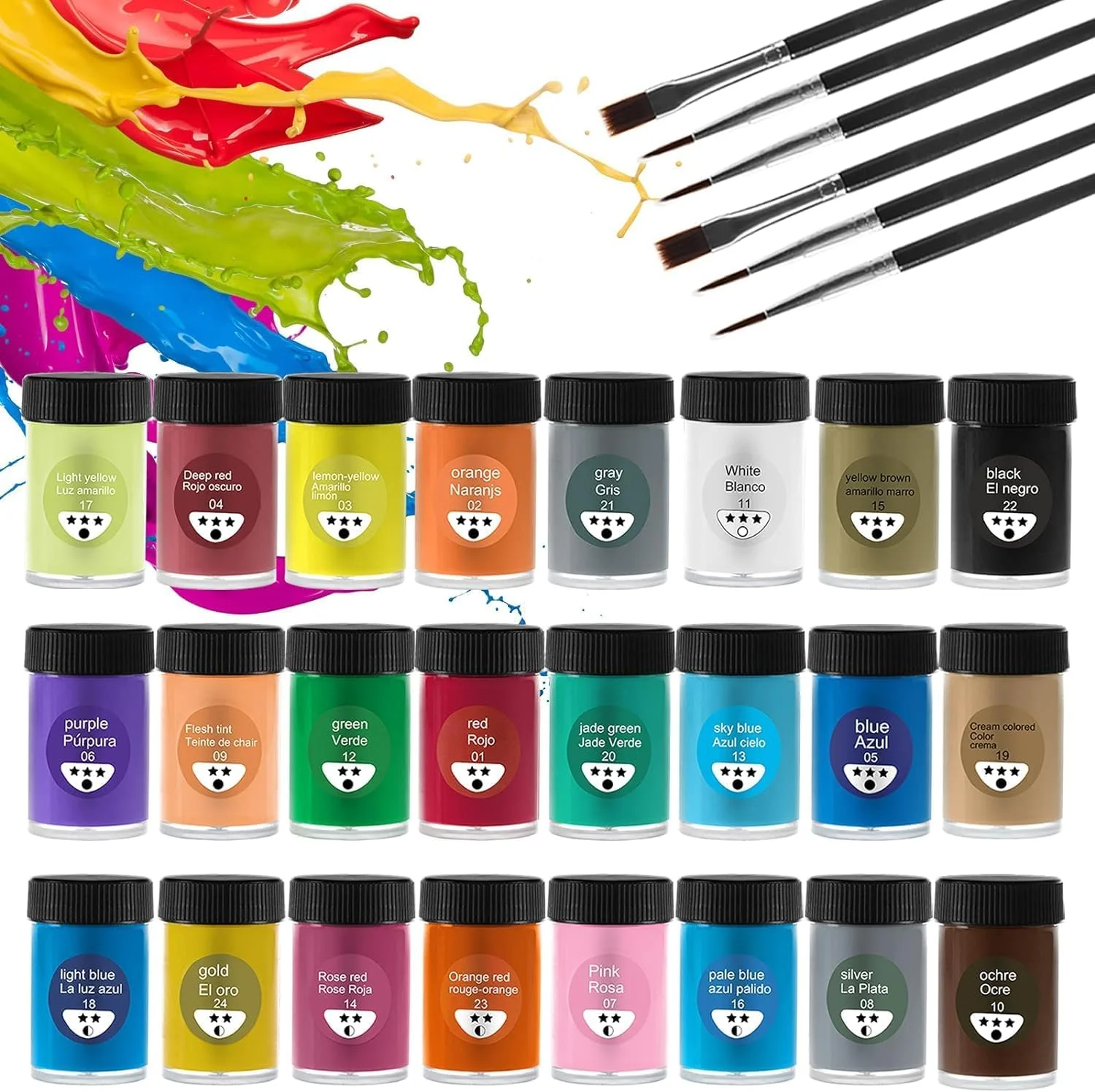 مجموعه رنگ اکریلیک آزونه کرافتز، 24 رنگ غیر سمی، رنگ های هنری اکریلیک غنی از رنگدانه برای هنرمندان و دانشجویان، حرفه ای ها و مبتدیان، مناسب برای کاغذ، بوم، نقاشی روی سنگ، چوب، سرامیک، 25 میلی لیتر مجموعه رنگ اکریلیک آزونه کرافتز، 24 رنگ غیر سمی، رنگ های هنری اکریلیک غنی از رنگدانه برای هنرمندان و دانشجویان، حرفه ای ها و مبتدیان، مناسب برای کاغذ، بوم، نقاشی روی سنگ، چوب، سرامیک، 25 میلی لیتر