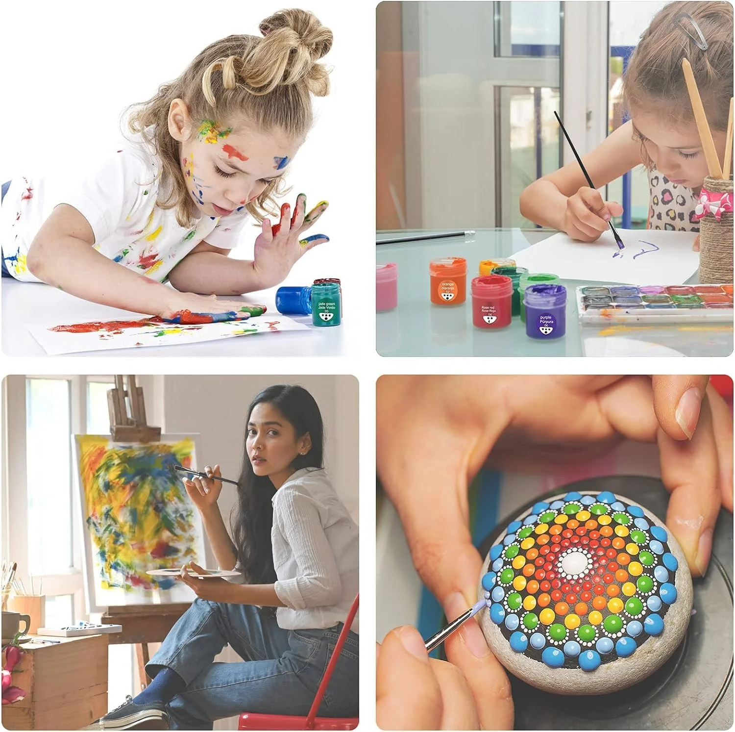 مجموعه رنگ اکریلیک آزونه کرافتز، 24 رنگ غیر سمی، رنگ های هنری اکریلیک غنی از رنگدانه برای هنرمندان و دانشجویان، حرفه ای ها و مبتدیان، مناسب برای کاغذ، بوم، نقاشی روی سنگ، چوب، سرامیک، 25 میلی لیتر مجموعه رنگ اکریلیک آزونه کرافتز، 24 رنگ غیر سمی، رنگ های هنری اکریلیک غنی از رنگدانه برای هنرمندان و دانشجویان، حرفه ای ها و مبتدیان، مناسب برای کاغذ، بوم، نقاشی روی سنگ، چوب، سرامیک، 25 میلی لیتر