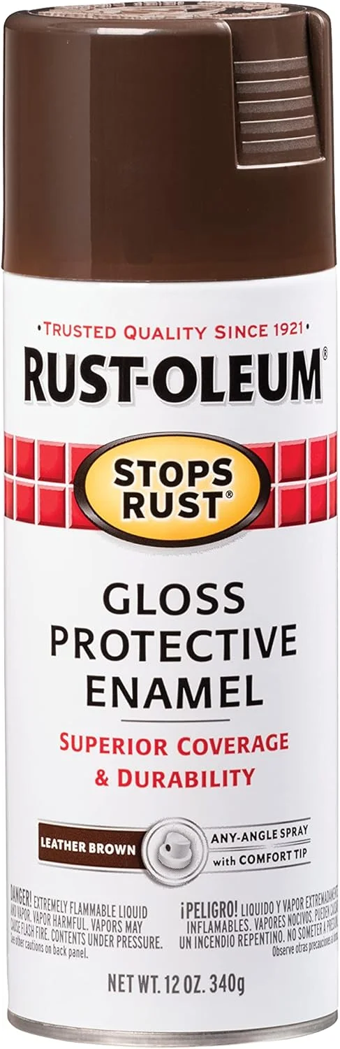 رنگ اسپری ضد زنگ Rust-Oleum 7775830، ۳۴۰ گرمی، قهوه ای چرم براق رنگ اسپری ضد زنگ Rust-Oleum 7775830، ۳۴۰ گرمی، قهوه ای چرم براق