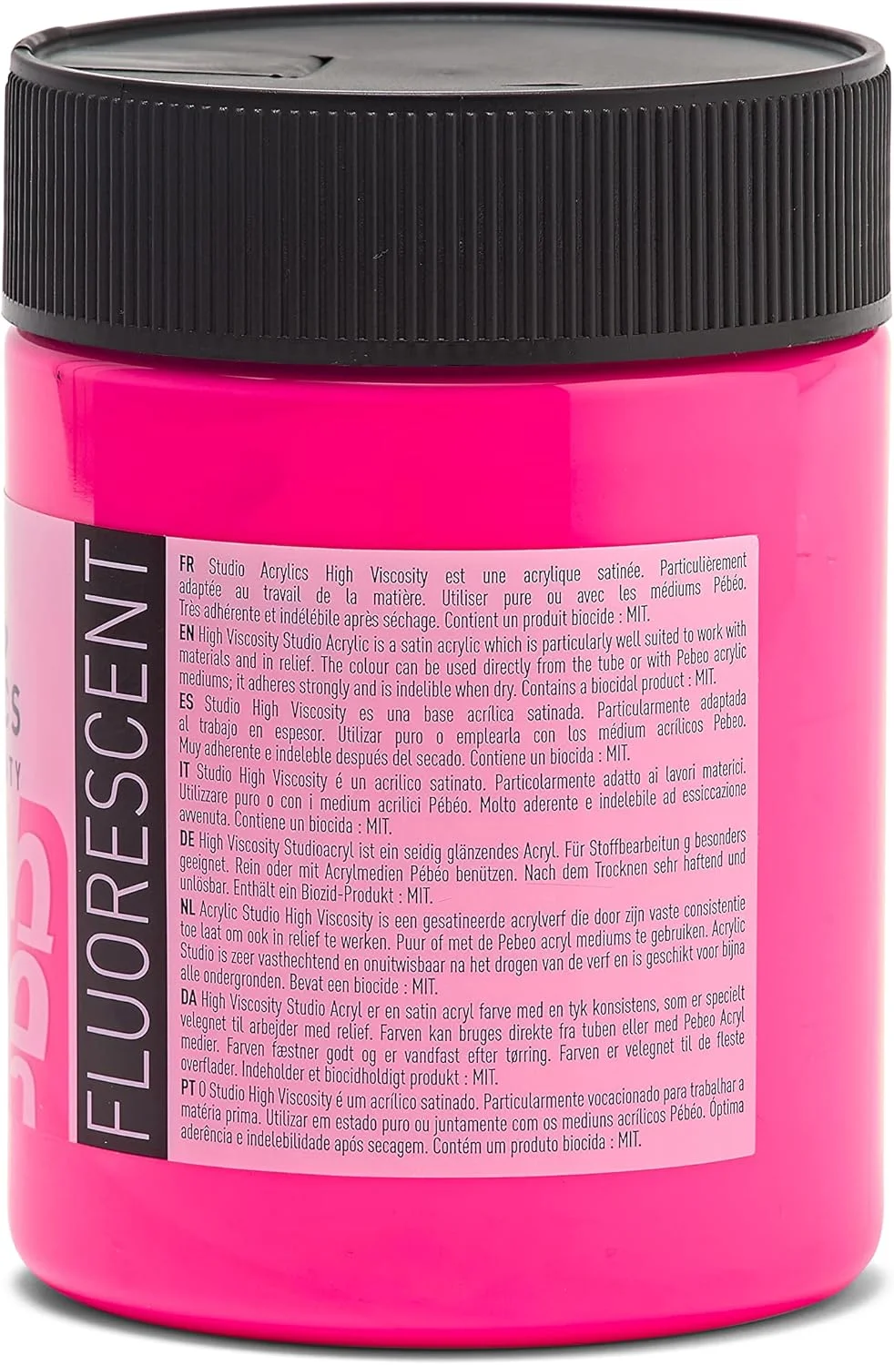 پ ب او - رنگ اکریلیک استودیو فاین - رنگ اکریلیک - اکریلیک فلورسنت - صورتی فلورسنت، 500 میلی لیتر، (بسته 1 عددی)