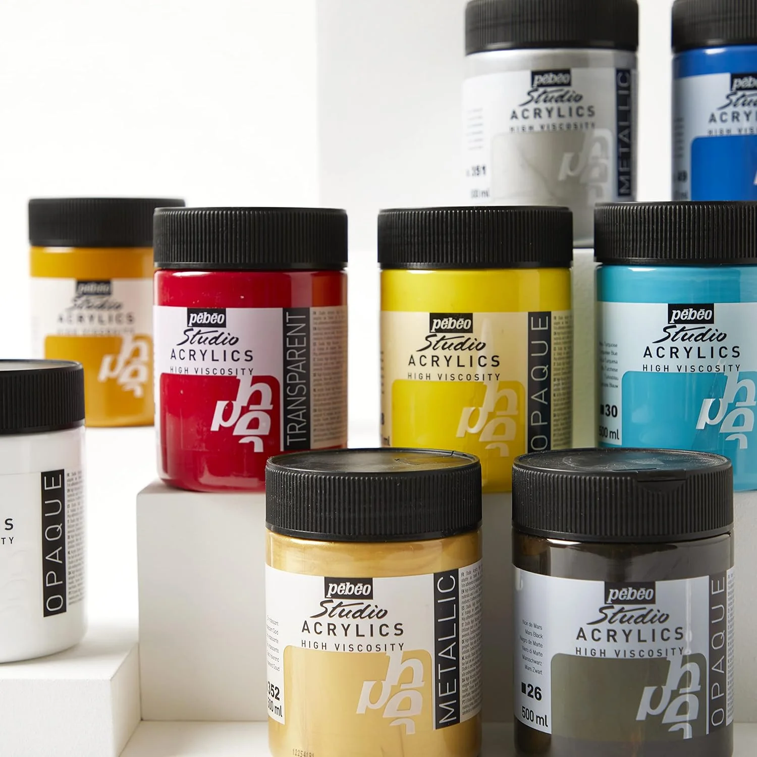 پ ب او - رنگ اکریلیک استودیو فاین - رنگ اکریلیک - اکریلیک فلورسنت - صورتی فلورسنت، 500 میلی لیتر، (بسته 1 عددی)