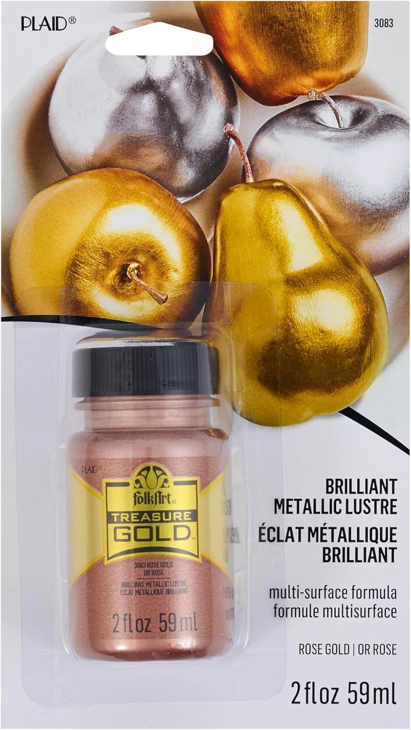 رنگ طلایی گنجینه فولک آرت پلاد، 2 اونس، طلایی رز رنگ طلایی گنجینه فولک آرت پلاد، 2 اونس، طلایی رز