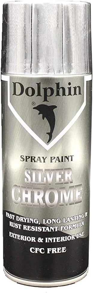 اسپری رنگ دلفین (نقره ای کروم، 280 گرم) اسپری رنگ دلفین (نقره ای کروم، 280 گرم)