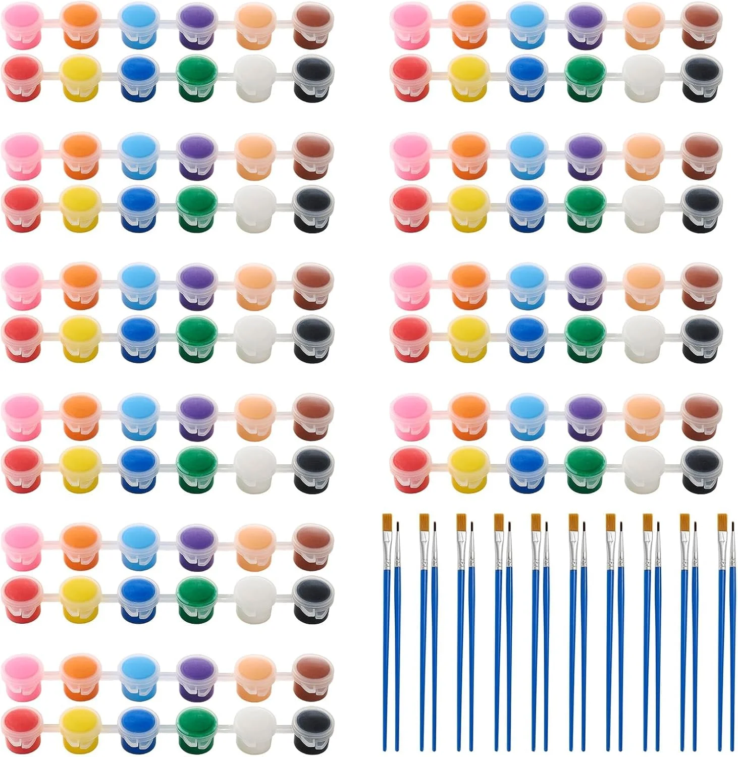 ست 140 عددی رنگ اکریلیک مینی، نوار رنگ اکریلیک 12 رنگ قابل شستشو برای رنگ آمیزی صنایع دستی کودکان و بزرگسالان، تخم مرغ های عید پاک، هدایای کریسمس، ایده هدیه تعطیلات کلاسی دانش آموزان