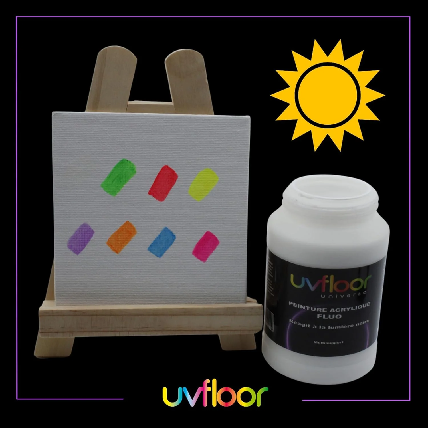 رنگ اکریلیک نئون سفید UV FLOOR - مخصوص نور سیاه و فرابنفش - براق - فلورسنت - 250 میلی لیتر رنگ اکریلیک نئون سفید UV FLOOR - مخصوص نور سیاه و فرابنفش - براق - فلورسنت - 250 میلی لیتر