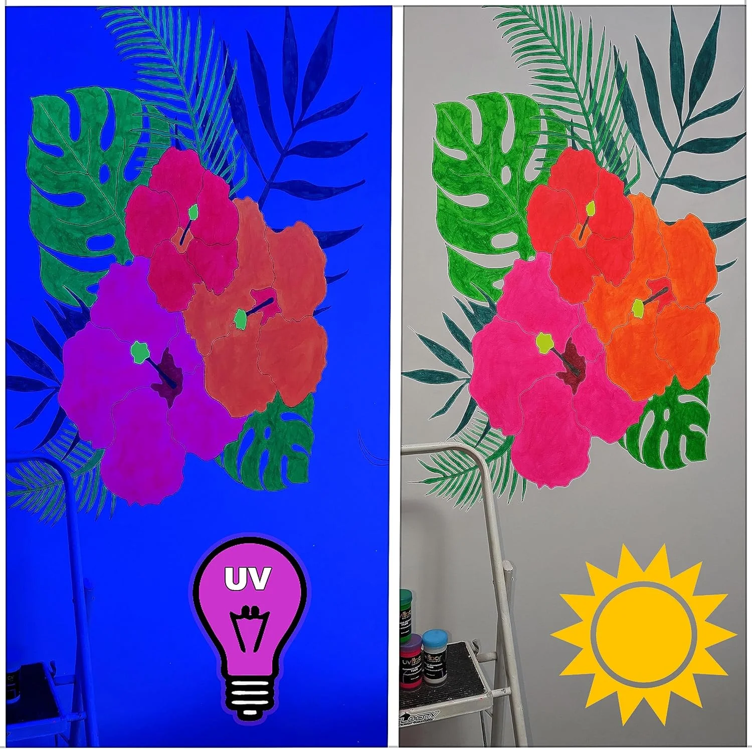 رنگ اکریلیک نئون سفید UV FLOOR - مخصوص نور سیاه و فرابنفش - براق - فلورسنت - 250 میلی لیتر رنگ اکریلیک نئون سفید UV FLOOR - مخصوص نور سیاه و فرابنفش - براق - فلورسنت - 250 میلی لیتر