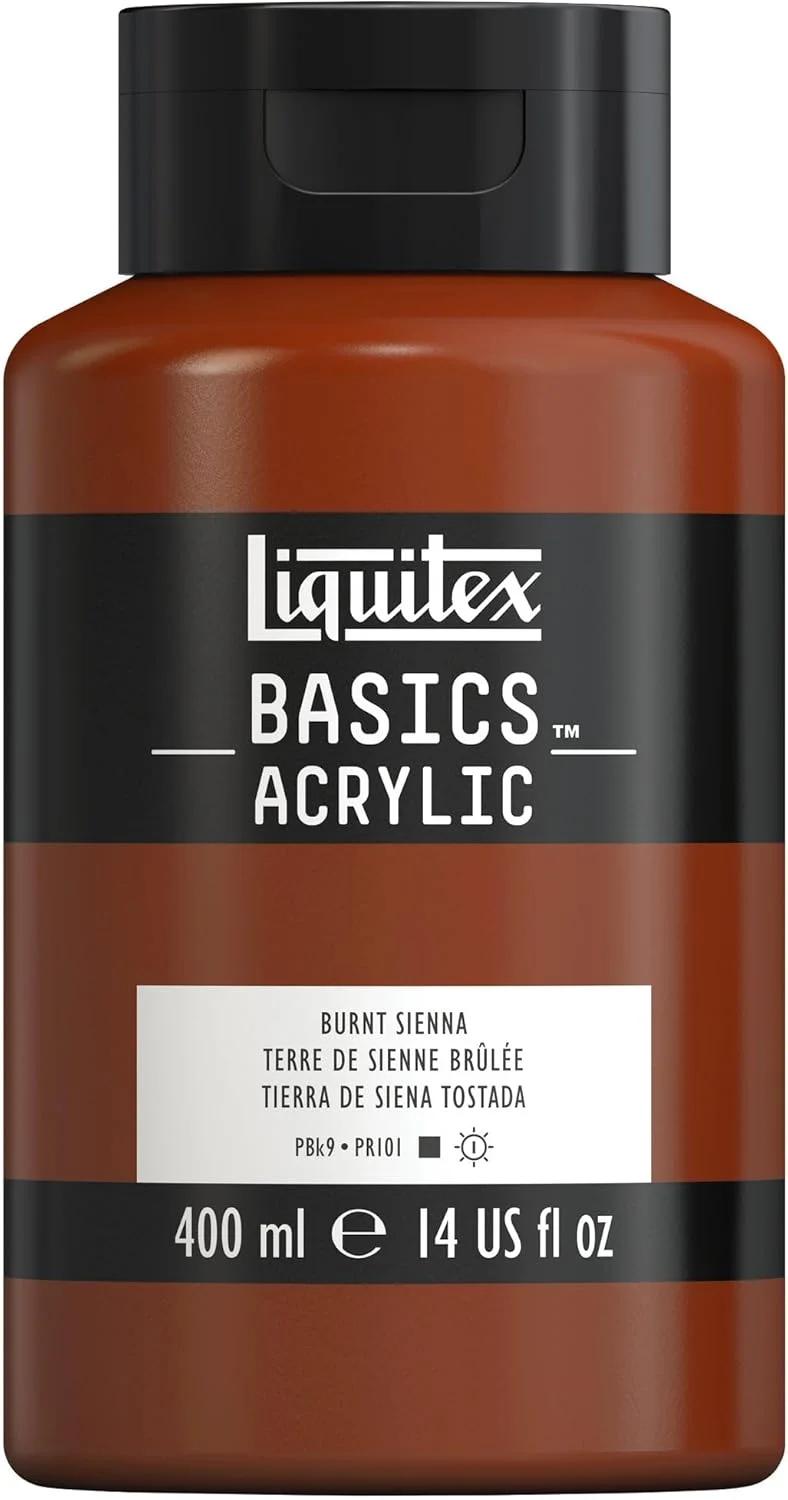 رنگ اکریلیک Liquitex Basics، حجم 400 میلی لیتر، رنگ Sienna Row. این رنگ های اکریلیک دارای مقاومت عالی در برابر نور هستند، زرد نمی شوند، در برابر پیری مقاوم هستند و دارای پوششی ابریشمی و براق هستند.