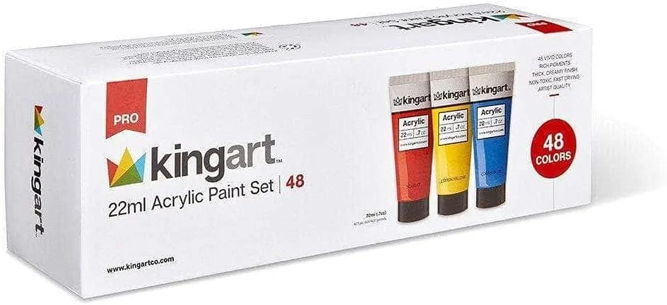 مجموعه رنگ اکریلیک 48 عددی 22 میلی لیتری Kingart 500-48، رنگ های منحصر به فرد 48 تکه مجموعه رنگ اکریلیک 48 عددی 22 میلی لیتری Kingart 500-48، رنگ های منحصر به فرد 48 تکه