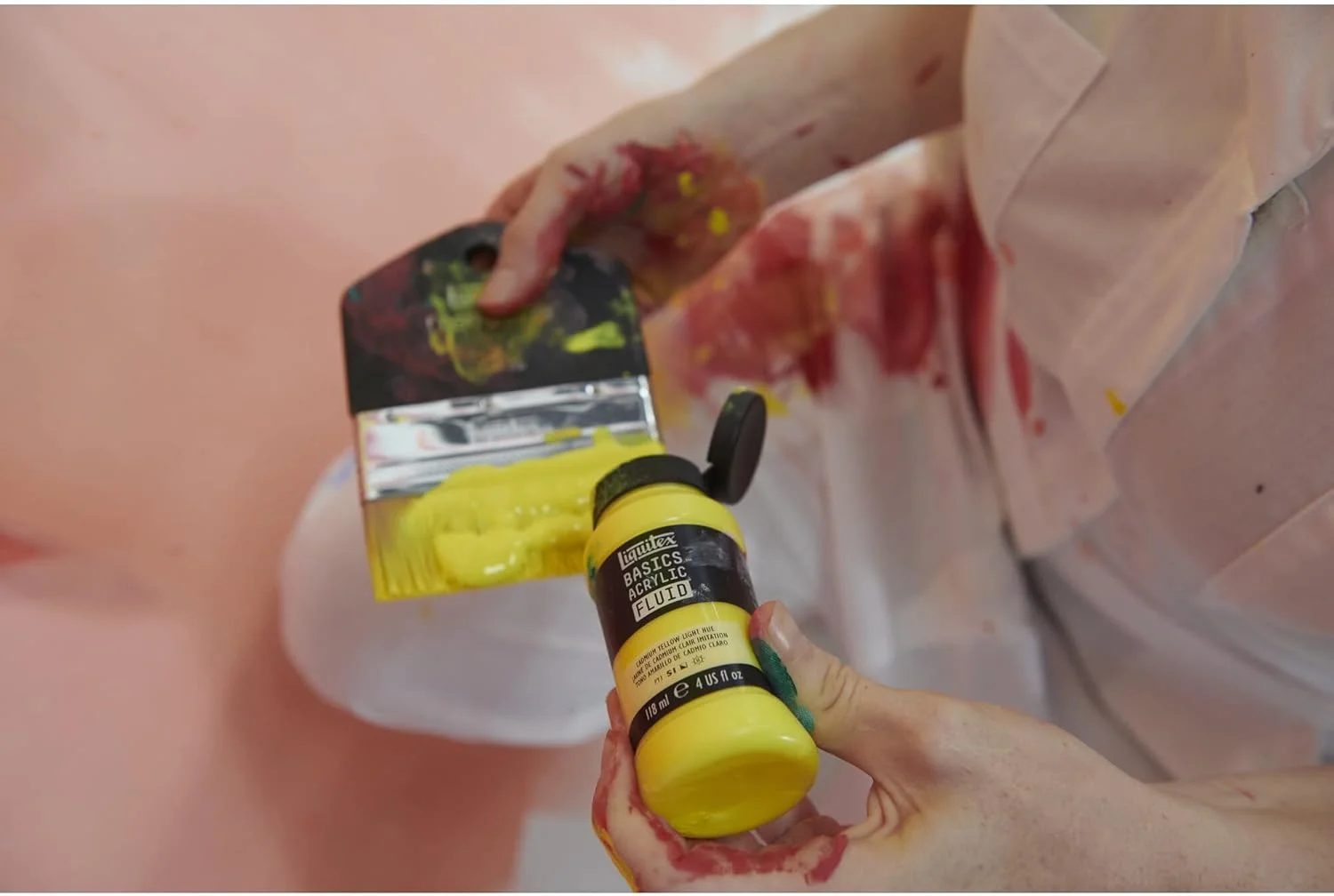 رنگ اکریلیک مایع Liquitex 8870404 Basics با غلظت روان، خشک شدن سریع، مقاوم در برابر نور، ضد آب، پایه آب، بطری 118 میلی لیتری، سبز فتالوسیانین