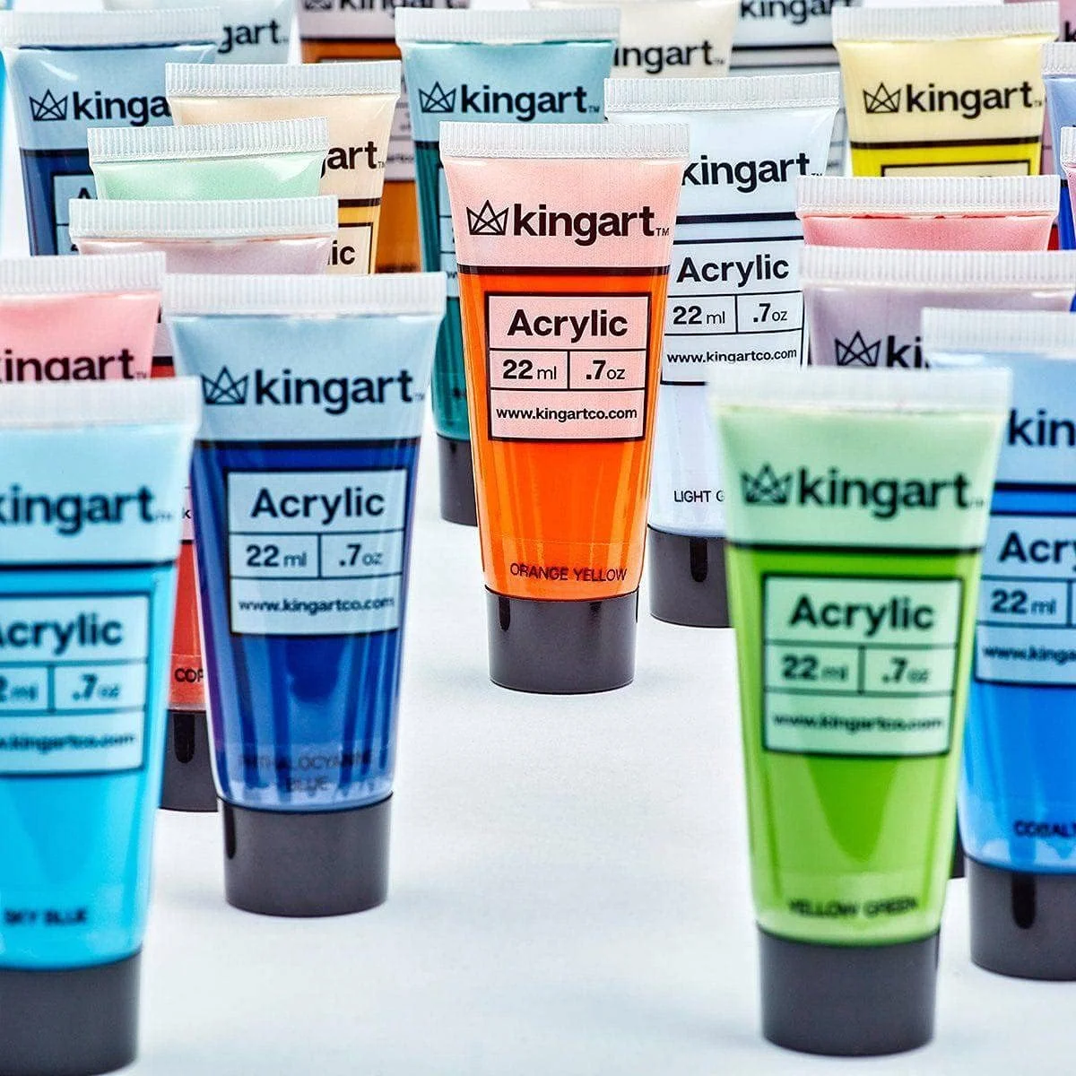 مجموعه رنگ اکریلیک 48 عددی 22 میلی لیتری Kingart 500-48، رنگ های منحصر به فرد 48 تکه مجموعه رنگ اکریلیک 48 عددی 22 میلی لیتری Kingart 500-48، رنگ های منحصر به فرد 48 تکه