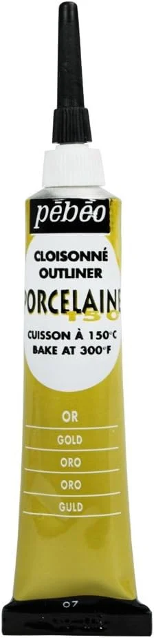 پی‌بی‌او Porcelaine 150، رنگ مخصوص ظروف چینی، تیوب 20 میلی‌لیتری - طلایی، 0.6 Fl Oz (بسته 1 عددی) (036-007)