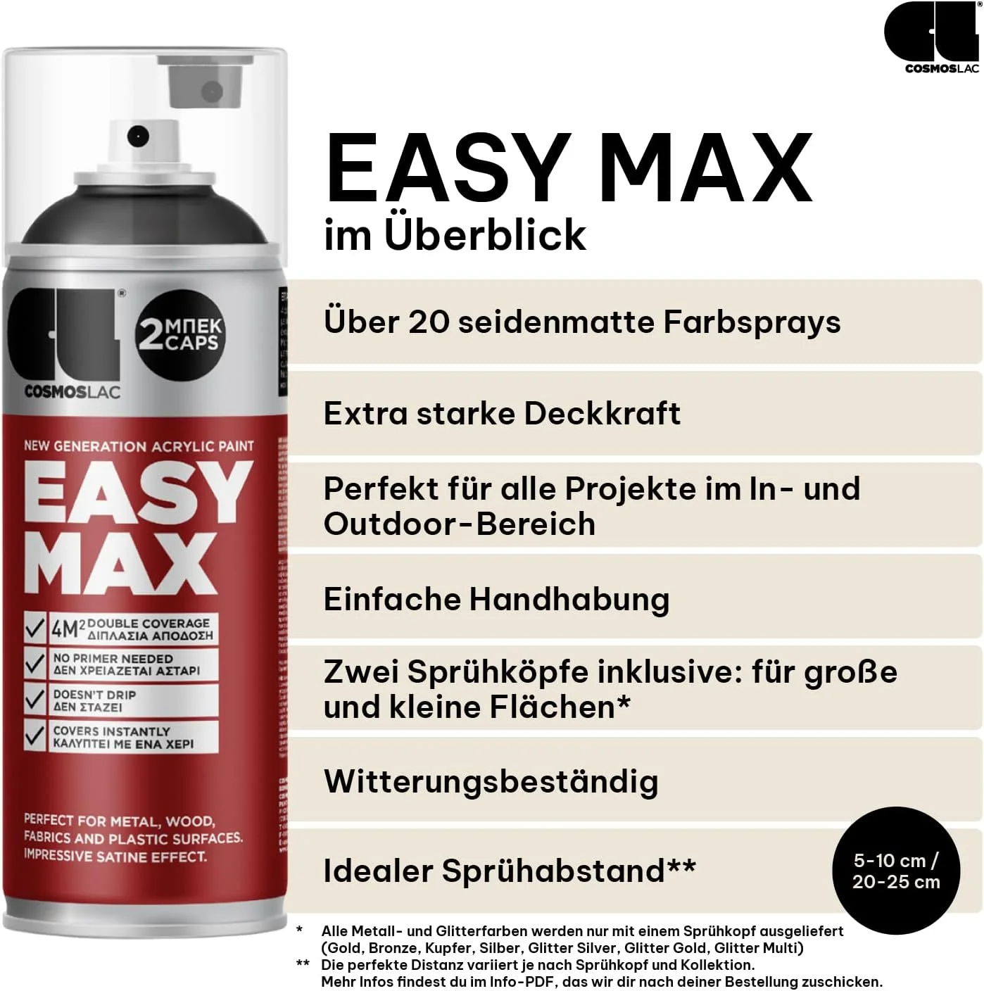 اسپری رنگCosmosLac Easy Max Line، برنز طلایی متالیک