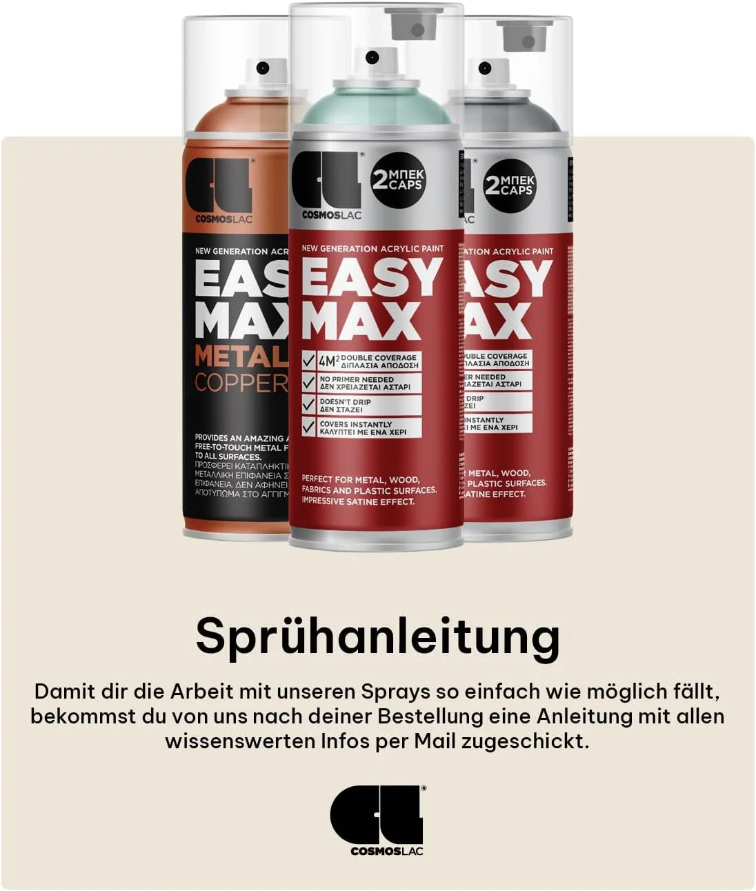 اسپری رنگCosmosLac Easy Max Line، برنز طلایی متالیک