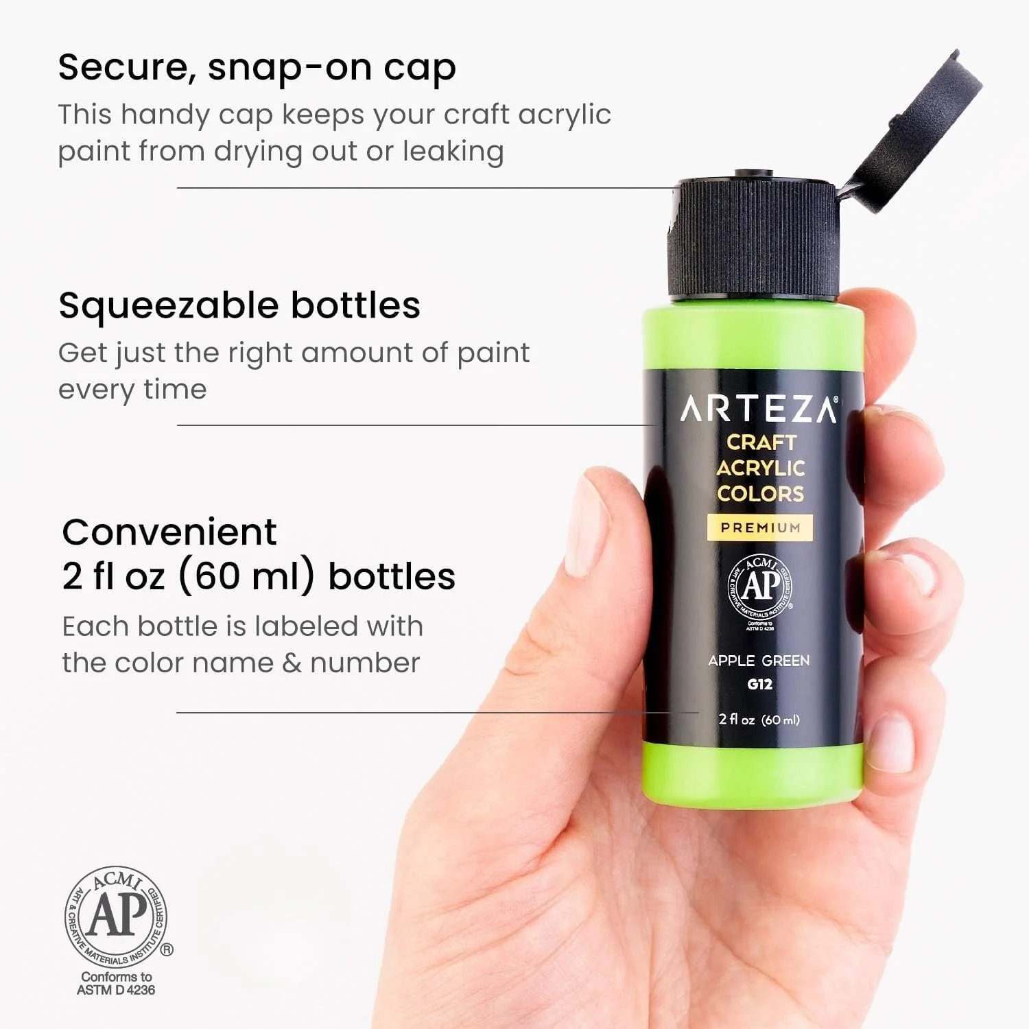 مجموعه رنگ اکریلیک صنایع دستی ARTEZA، شامل 20 رنگ، بطری های 60 میلی لیتری، پایه آب، رنگ های مات، لوازم هنری برای پروژه های هنری و DIY روی شیشه، چوب، سرامیک، پارچه، چرم، کاغذ و بوم مجموعه رنگ اکریلیک صنایع دستی ARTEZA، شامل 20 رنگ، بطری های 60 میلی لیتری، پایه آب، رنگ های مات، لوازم هنری برای پروژه های هنری و DIY روی شیشه، چوب، سرامیک، پارچه، چرم، کاغذ و بوم