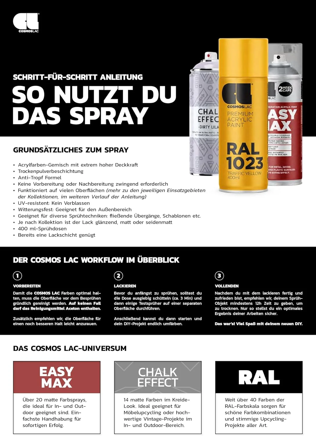 اسپری رنگCosmosLac Easy Max Line، برنز طلایی متالیک