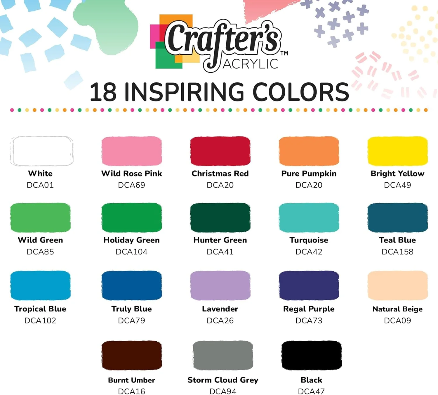 مجموعه رنگ اکریلیک DecoArt Crafter's، 18 رنگ متنوع مات (59 میلی لیتر)، رنگ اکریلیک مناسب برای هنر و صنایع دستی، 1065 میلی لیتر (بسته 1 عددی) مجموعه رنگ اکریلیک DecoArt Crafter's، 18 رنگ متنوع مات (59 میلی لیتر)، رنگ اکریلیک مناسب برای هنر و صنایع دستی، 1065 میلی لیتر (بسته 1 عددی)