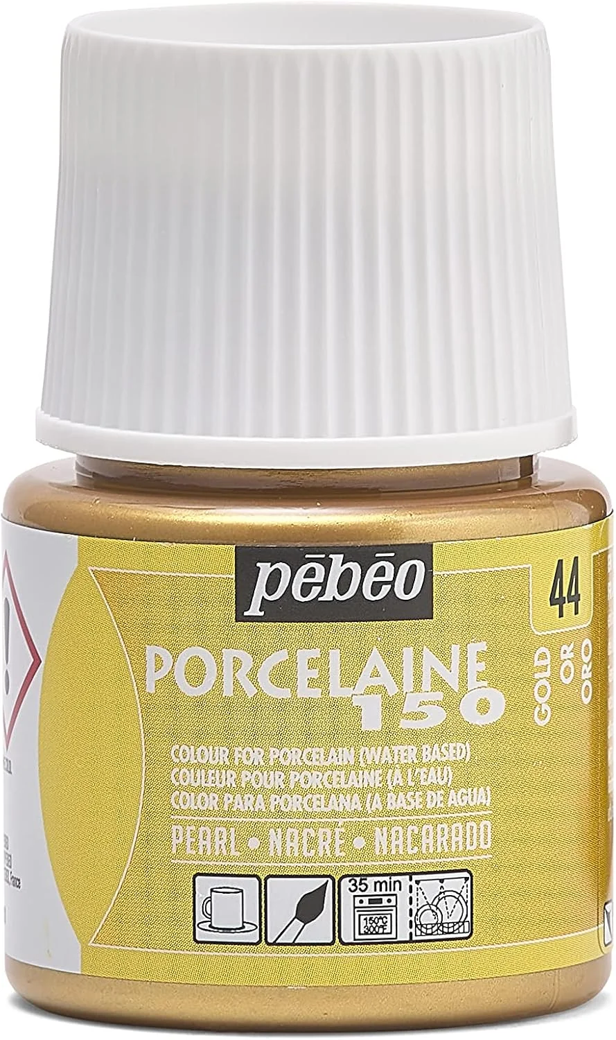 رنگ سرامیک پ ب او Porcelaine 150، رنگ چینی، بطری 45 میلی لیتری - طلایی
