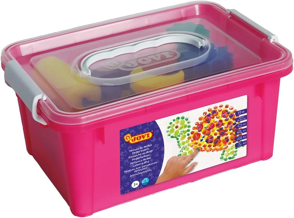 مجموعه رنگ انگشتی جووی، 6 شیشه 125 میلی لیتری + 4 اسفنج + 4 شابلون + 1 غلطک + 1 سفره مجموعه رنگ انگشتی جووی، 6 شیشه 125 میلی لیتری + 4 اسفنج + 4 شابلون + 1 غلطک + 1 سفره