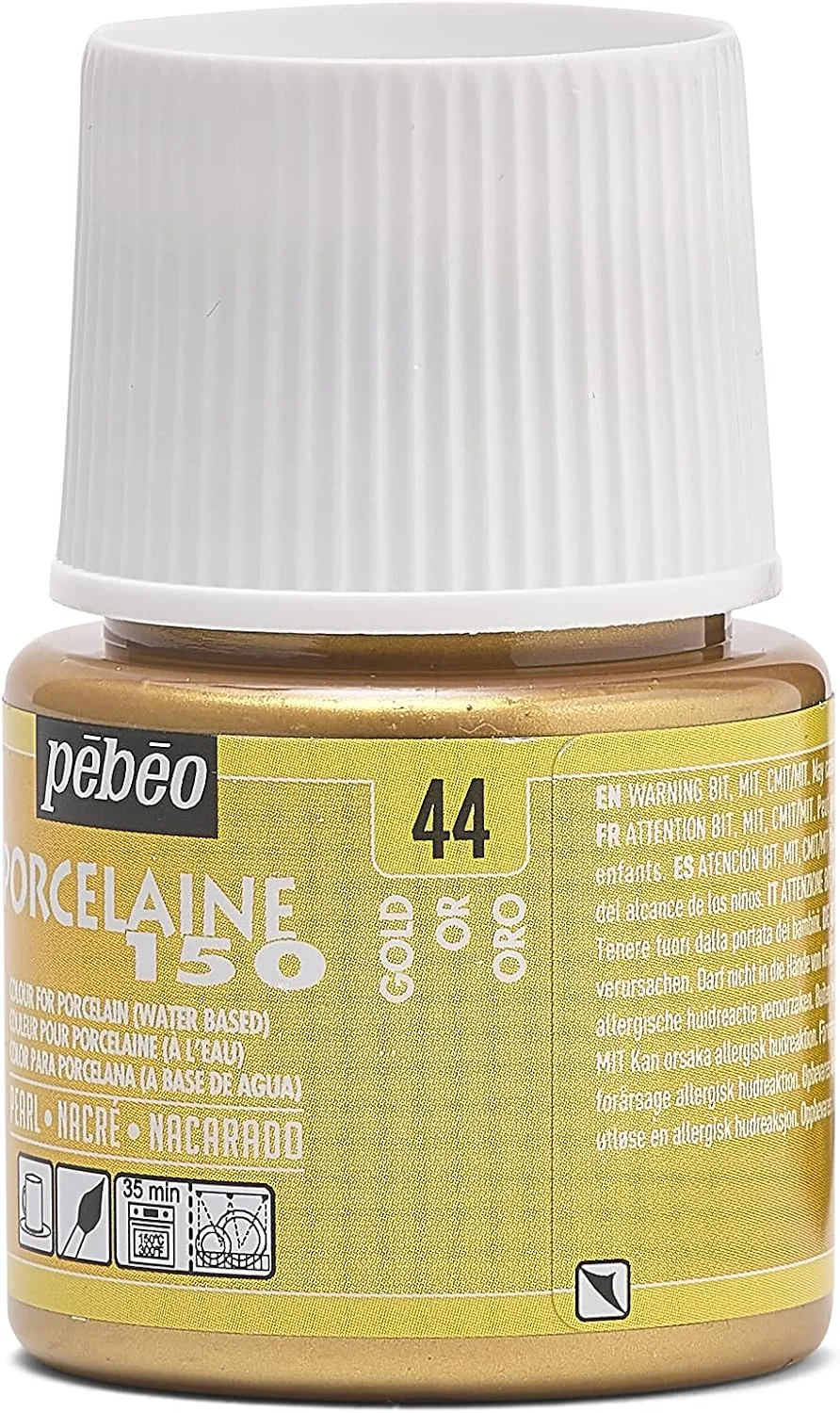 رنگ سرامیک پ ب او Porcelaine 150، رنگ چینی، بطری 45 میلی لیتری - طلایی رنگ سرامیک پ ب او Porcelaine 150، رنگ چینی، بطری 45 میلی لیتری - طلایی