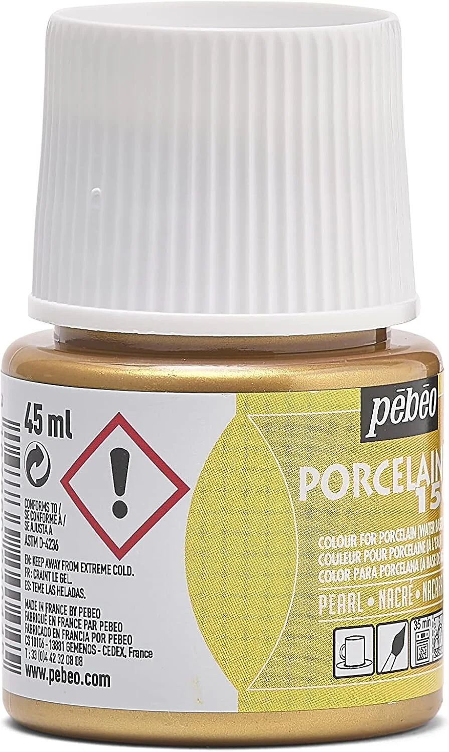 رنگ سرامیک پ ب او Porcelaine 150، رنگ چینی، بطری 45 میلی لیتری - طلایی رنگ سرامیک پ ب او Porcelaine 150، رنگ چینی، بطری 45 میلی لیتری - طلایی